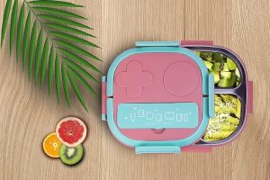 Pink Stainless Steel Bento Lunch Box for School Kids With Spoon