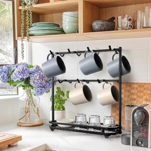 Coffee Mug Holder Stand Countertop, Rack for 14 Mugs